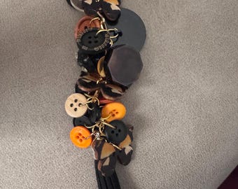 Handmade Button Cluster Bag Charm | Whimsical Purse Accessory