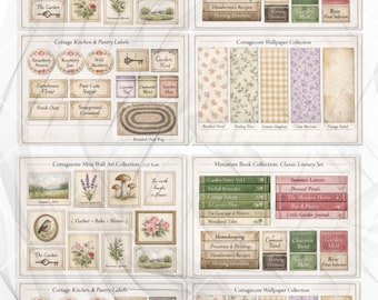 Cottagecore Dollhouse Printable Mega Bundle – 1:12 Scale