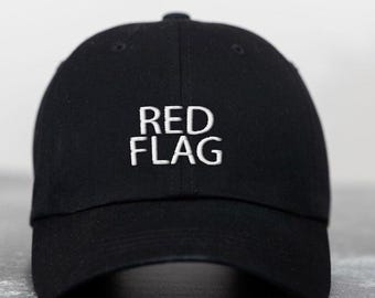 Red Flag Embroidered Hat: Funny Sarcastic Dating Cap