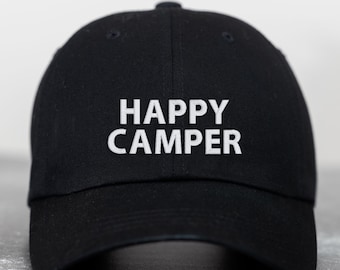 Happy Camper Embroidered Hat: Hiking National Park Cap