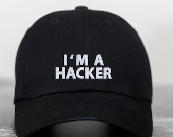 Gorra bordada "Soy un hacker", regalo de ciberseguridad, gorra tecnológica divertida