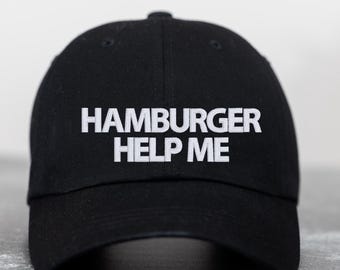 Hamburger Help Me Hat, Funny Foodie Hat