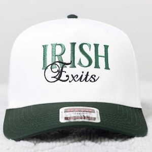 Czapka typu Trucker Snapback firmy Irish Exits | Dzień Świętego Patryka i irlandzkie pożegnanie | Szczęśliwa czapka Trucker na obchody Dnia Świętego Patryka