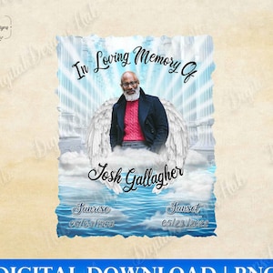 In Loving Memory Memorial PNG Design Loss Of Father, Angel Wings Memorial Rip Png Sublimation Design, Memorial Photo Gift Digital Download