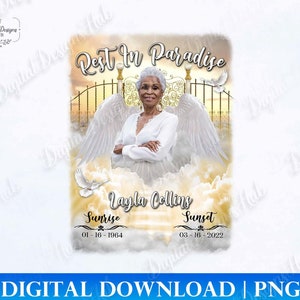 Rest In Paradise Memorial Rip Png, Loss Of Loved One In Loving Memory Png For Sublimation Designs, In Loving Memory PNG Digital Download