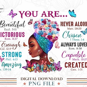 African American Women PNG Design, You Are Beautiful Melanin Lady PNG Design For Sublimation, Africa American Art Print, Black Pride PNG