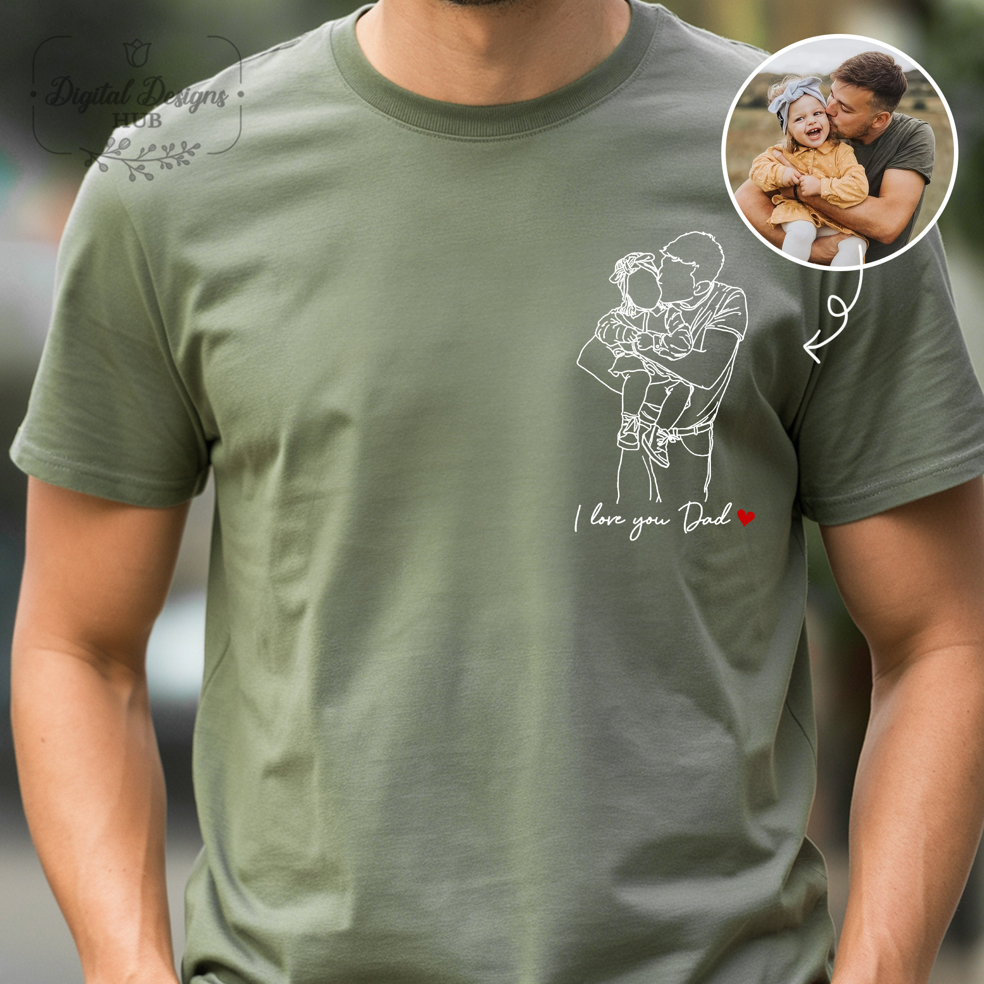 Camiseta Personalizada con Foto Papá y Hijos Vintage Regalo para Día del Padre, Diseño Personalizable