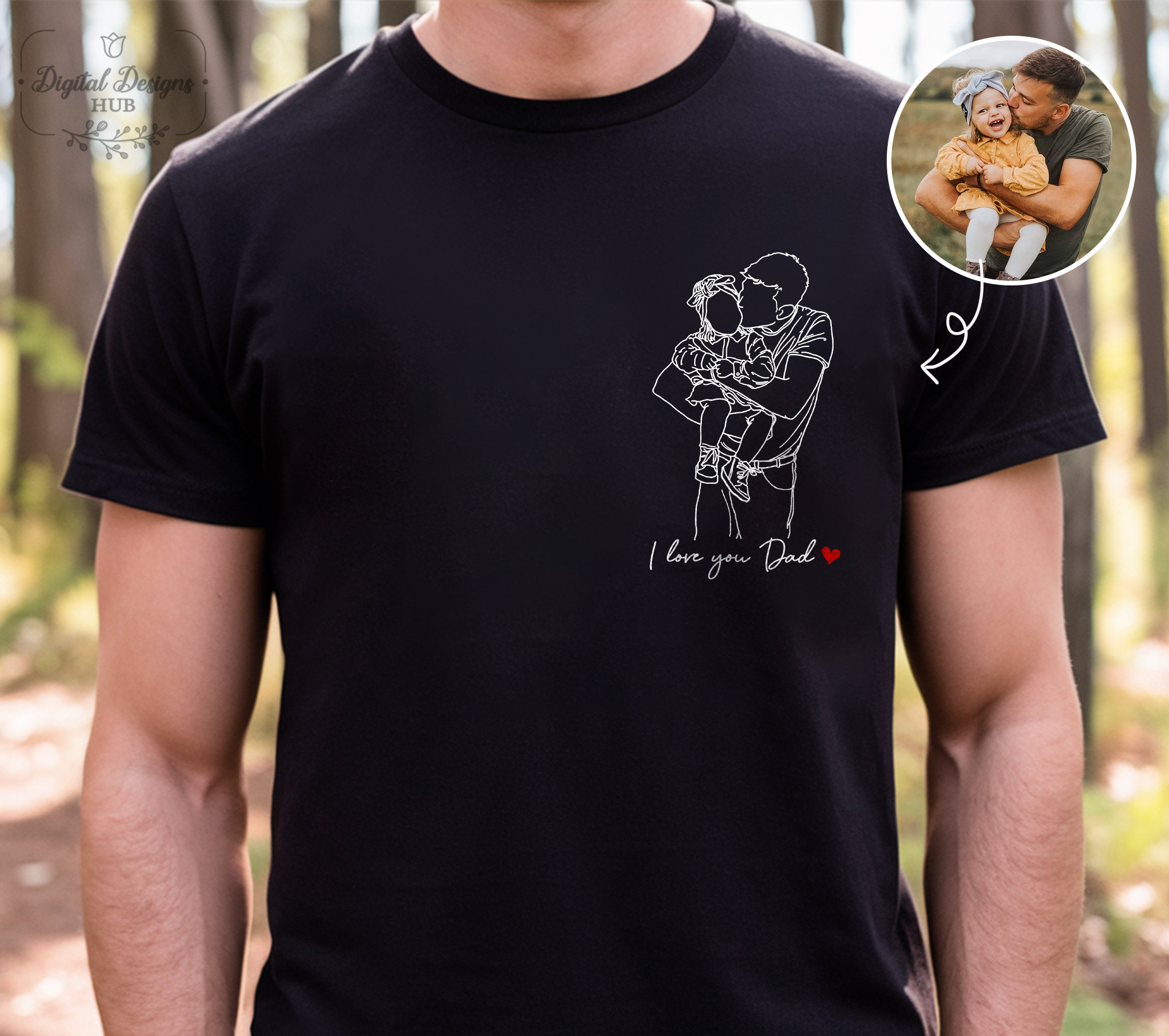 Camiseta Personalizada con Foto Papá y Hijos Vintage Regalo para Día del Padre, Diseño Personalizable