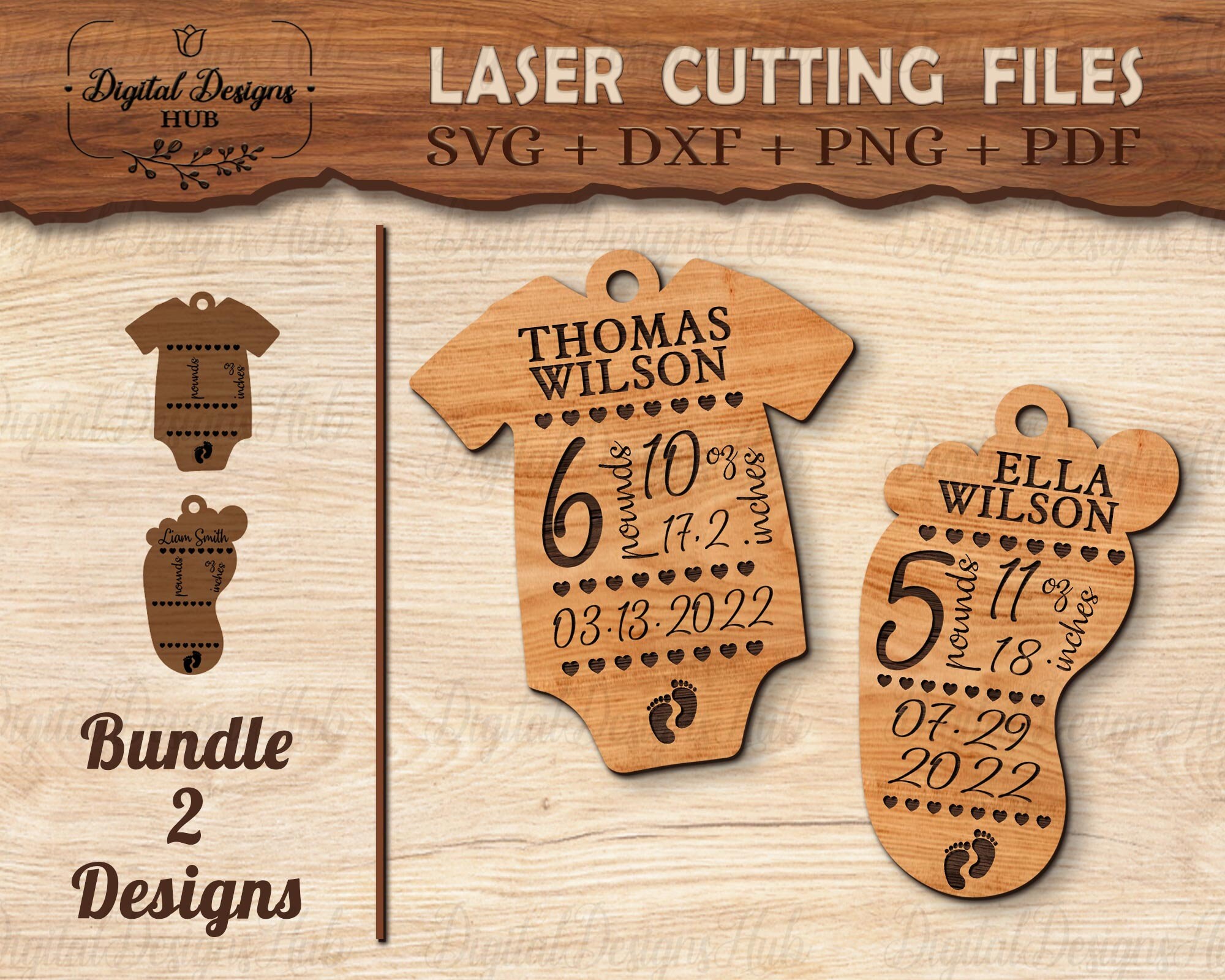 Baby First Christmas Ornaments SVG Laser Cut File My First - Etsy