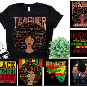 Black Teacher Magic Bundle Png | Inspiration Black Teacher Sublimation | African American Afro Melanin Teacher PNG | Black Educator Png