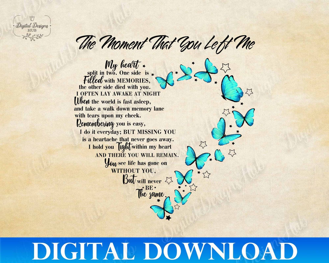 Loved Rip Memorial Rip Png Loss of Loved One Butterfly, the Moment That You Left ...