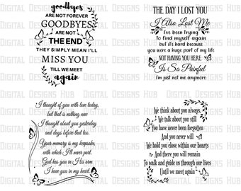 Memorial Quotes Svg Png Bundles | I Thought of You Today Memorial Svg Png | Memorial Png for Sublimation Designs | In Loving Memory Svg