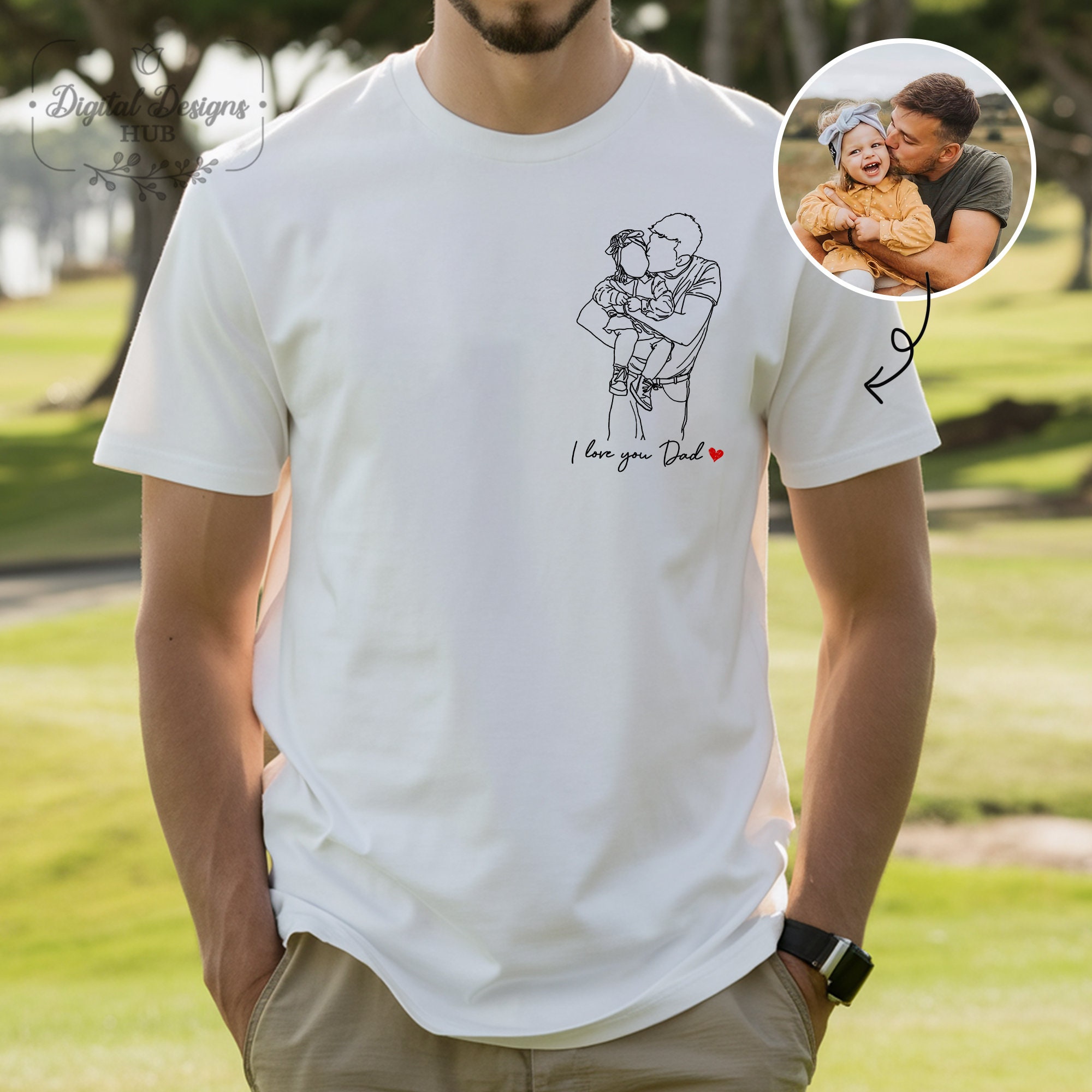 Camiseta Personalizada con Foto Papá y Hijos Vintage Regalo para Día del Padre, Diseño Personalizable