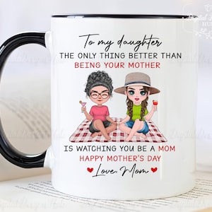 DOPTIKA Custom Coffee Mug For Happy Mothers Day, 2D Daughter Coffee Mug