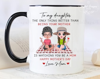 Personalized Mother Daughter Gifts Mug For Daughter, To My Daughter Gift Mug From Mom, Gift For Daughter From Mom, Mothers Day Gift 2024