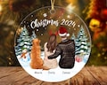 Custom First Christmas Couple With Dog Ornament 2024, Family And Dog Christmas Ornament, Personalized Couples And Dog Ornament