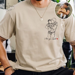 Chemise photo personnalisée pour papa, t-shirt fête des pères, chemise portrait de papa personnalisée, chemise cadeau pour papa, t-shirt fête des pères cadeau 2025