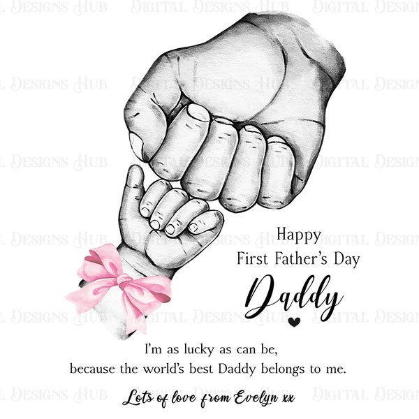 Happy First Father's Day Png Files | New Dad Png Fist Bump Sublimation Design | Father And Daughter Png  | Dad And Daughter Png Files