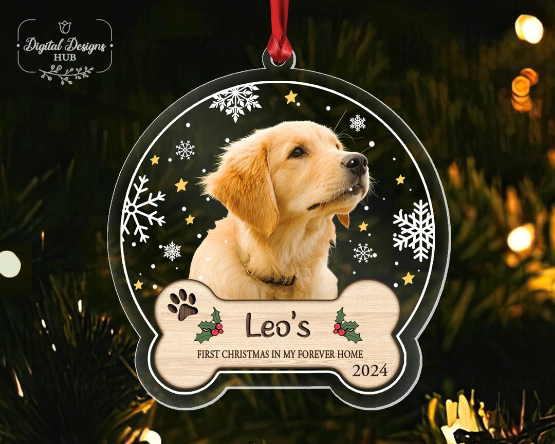 Personalized Dog's First Christmas Ornament 2024, Dog 1st Christmas in