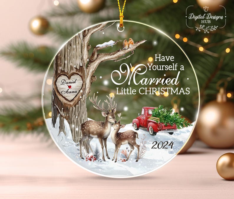 Personalized Couple Ornament 2024, Have Yourself A Married Little