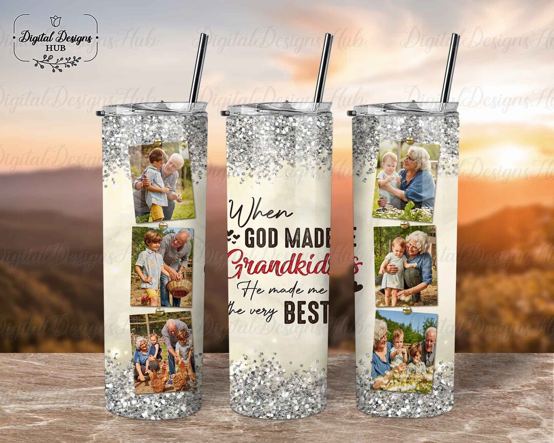 Grandma Tumbler, Custom Grandkids 20 Oz Tumbler Wrap Sublimation