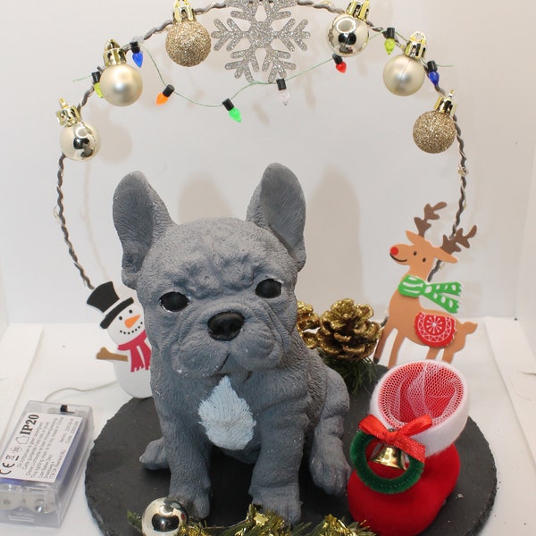 Französische Bulldogge Dekoration mit LED Licht | FARBWUNSCH | French Bulldog | Geschenkidee | Deko