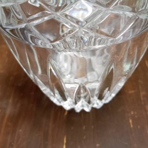 Vintage cut crystal candle holder diamond shape 4&quot; high