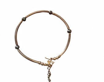 1990s Avon Sterling Silver 925 Bracelet with small Black Pearls