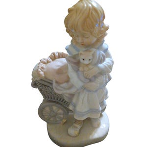 Dolfi Italy Porcelain Figurine Girl With Cat original by Lisi Martin 7&quot; tall