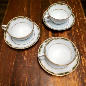 Noritake Warrington Design Tassen & Untertassen Set 3 Auslaufmuster Japan