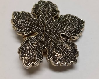 Vintage Leaf Scarf Ring: West Germany Estate Jewelry