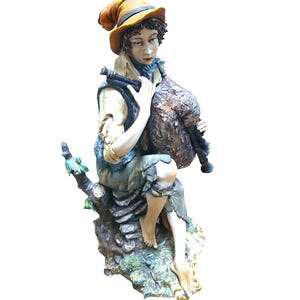 Vintage Capodimonte Italy Porcelain Figurine Signed Vaturo marked Bagpipe player Mint condition