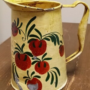 Vintage 1942 Galvinized Handpainted Pitcher Nesco ww2 era
