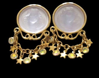 Kirks Folly Moonglow Cameo Dream Angel purple stud earrings