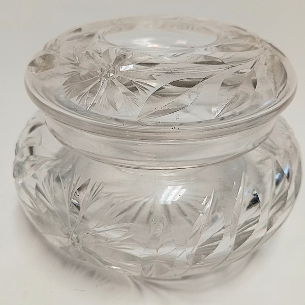 Antique cut crystal Hair Receiver