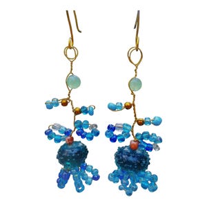 NEW Beaded Wirewrapped dangle earrings