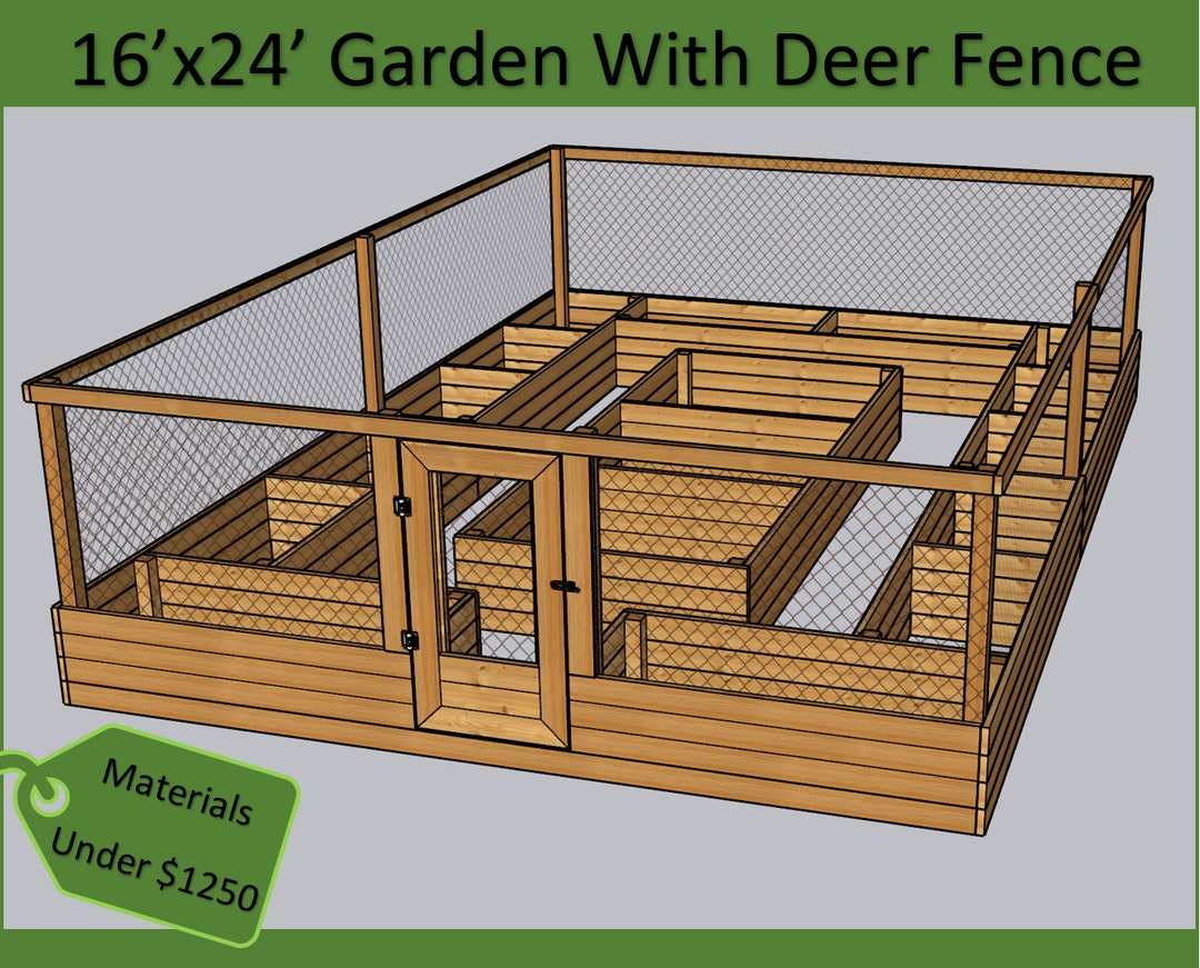 Raised Garden Bed With Deer Fence Plans - Etsy