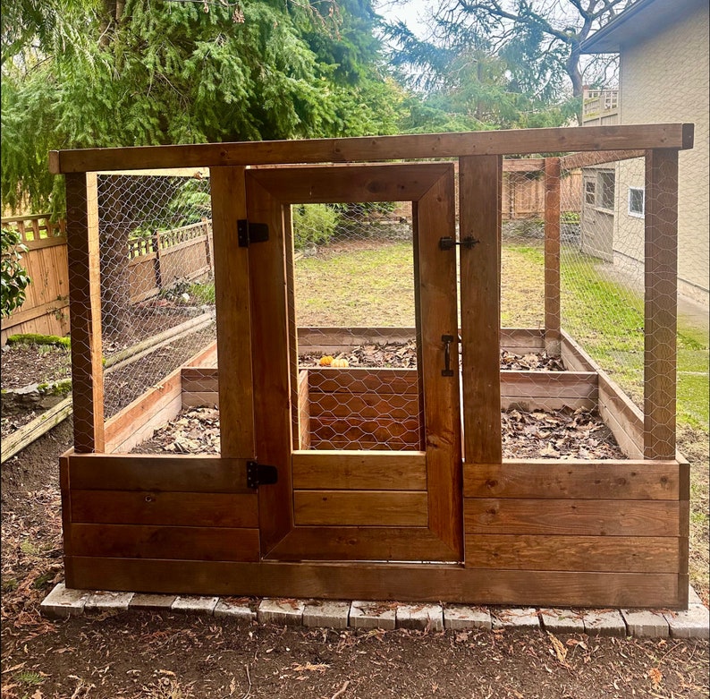 Raised Garden Bed With Deer Fence Plans Etsy
