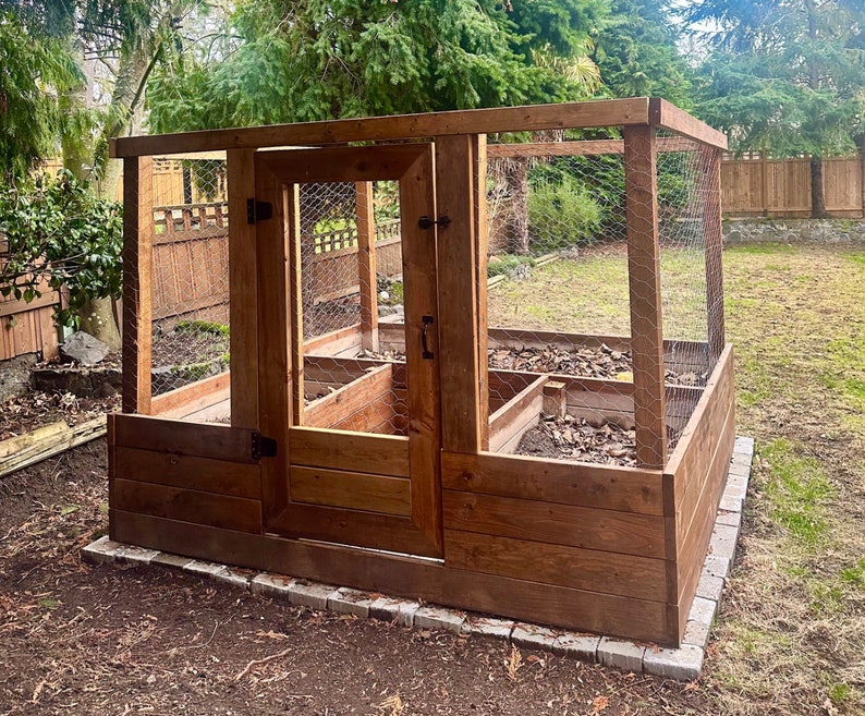 Raised Garden Bed With Deer Fence Plans Etsy