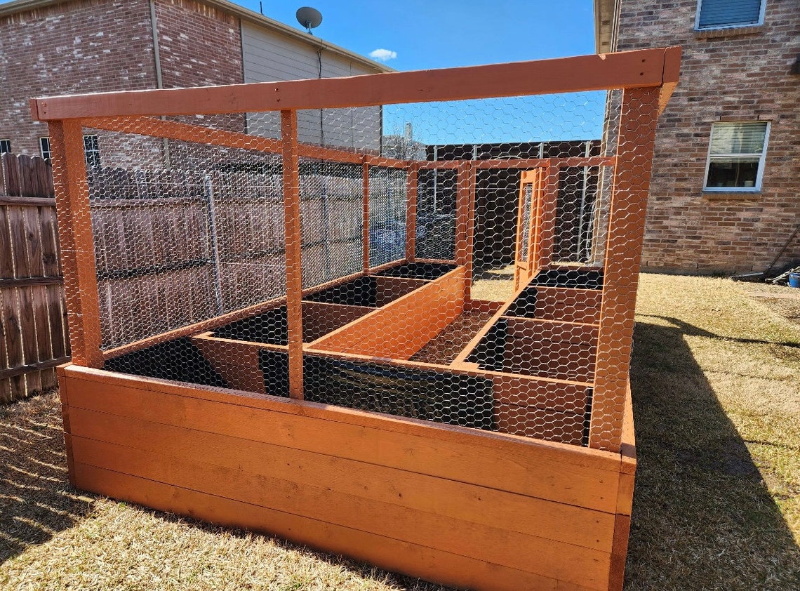Raised Garden Bed With Deer Fence Plans Etsy Canada