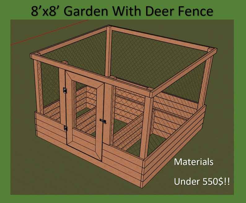 Raised Garden Bed With Deer Fence Plans - Etsy