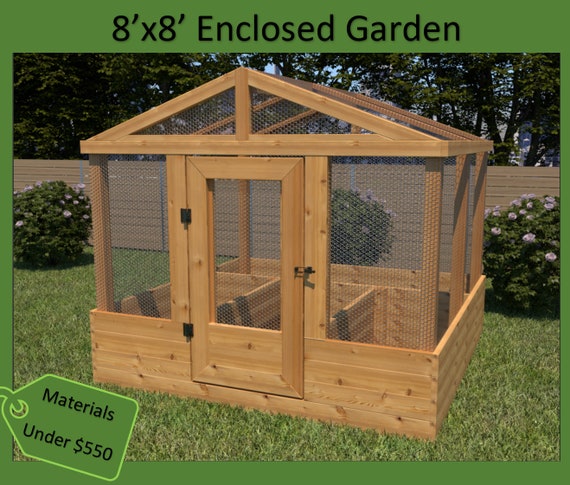 Raised Garden Bed With Deer Fence