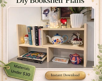 DIY Bookshelf Plans: Modern Adjustable Width Design (Digital Download)