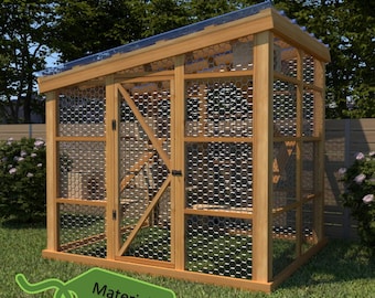 Large Catio Plans: 8'x6.5'x7.7' Outdoor Cat Playpen (PDF Download)