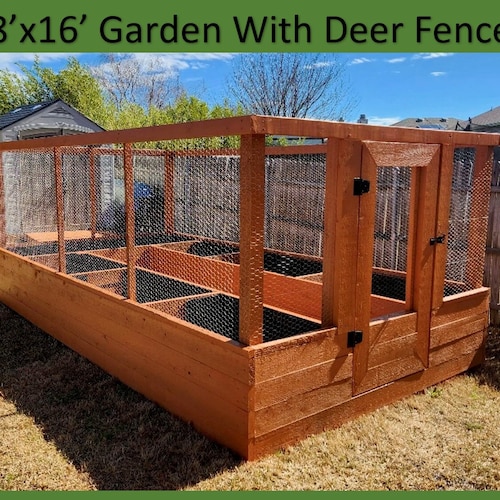 1616 Raised Garden Bed With Fence Planssheltered Garden Etsy