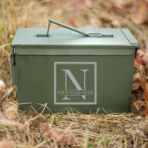 Custom Laser Engraved 30, 50 or Fat 50 Cal Ammo Can &quot;Initial [YOUR NAME]&quot;