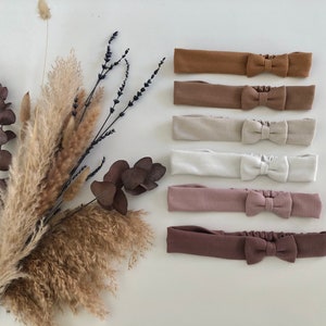 Bow hairband|headband made of ribbed jersey