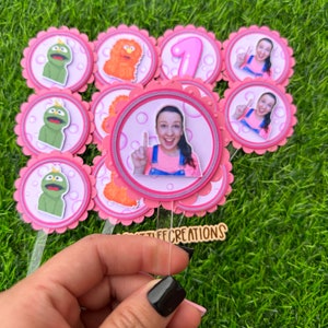 3D Ms. Rachel Cup Cake Toppers. Song for littles, Herbie and Georgie, Ms. Rachel Birthday,Blue cup cake toppers, Pink cup cake Toppers