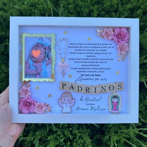 Baptism Godparent Proposal Shadow Box, Personalized Keepsake