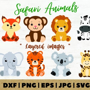 Commercila use, Safari Tiere SVG, Plotterdatei, Tier Plotterdatei, Tier Plotterdatei, Tier Plotterdatei, Plotterdatei, Dschungel Tiere